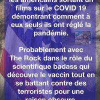 Attendez-vous prochainement à ce que les Américains sortent un film sur le Coronavirus qui démontrera comment à eux seuls ils ont réglé la pandémie