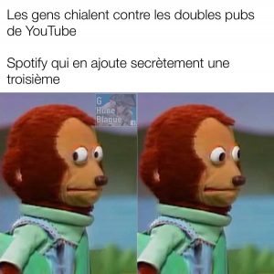 Quand les gens se plaignent des doubles pubs sur YouTube, Spotify se fait discret avec ses trois pubs