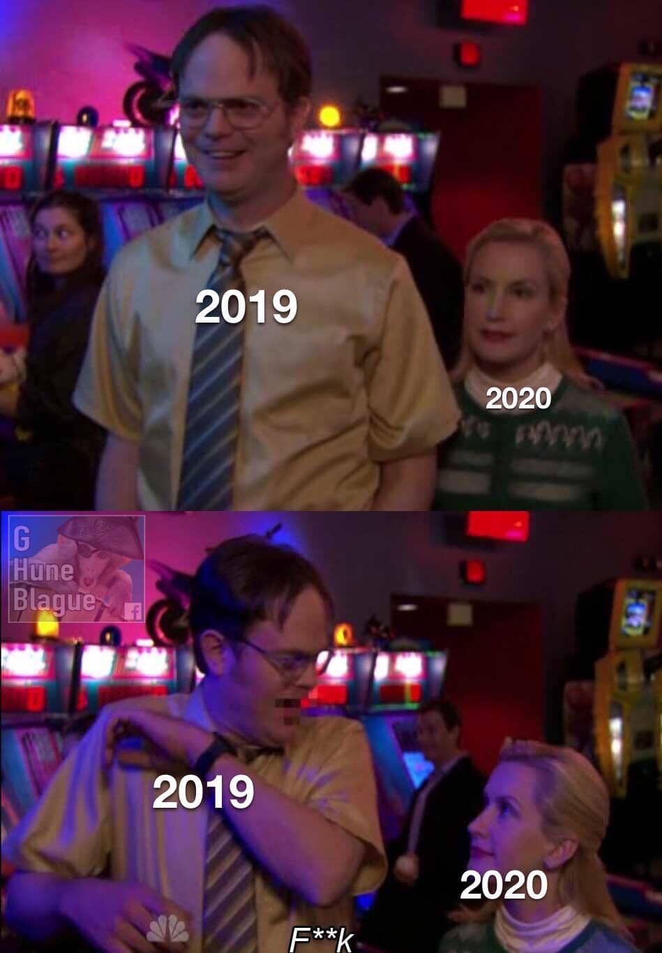 2019 était peinard quand soudainement, 2020 est arrivé the office meme