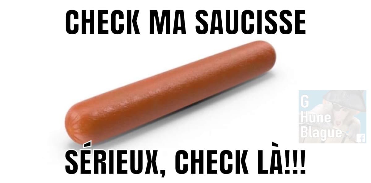 Regarde ma saucisse... une saucisse hot-dog chien chaud, simplement!