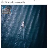 Si tu vois un bateau qui navigue dans les eaux plutôt qu'une déchirure dans le cuir, t'es dû pour des vacances!