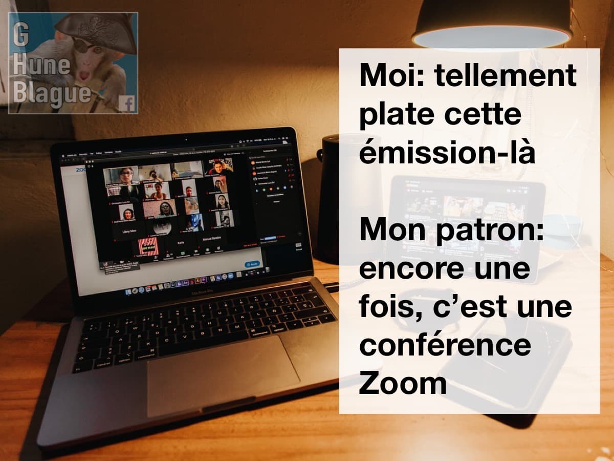 Quand tu trouves que l'émission est ennuyante mais que finalement c'est une conférence Zoom