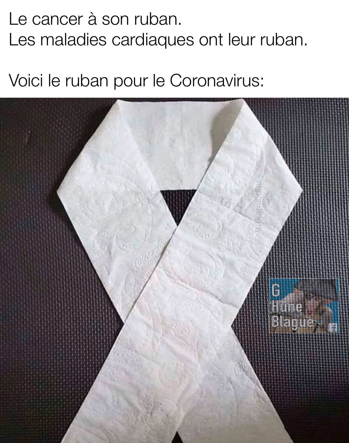 Comme les maladies du coeur et le cancer ont leurs ruban, voici le ruban pour le coronavirus