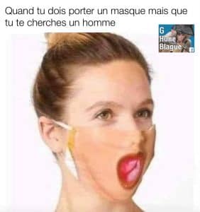 Quand tu dois porter un masque mais que tu te cherches un homme