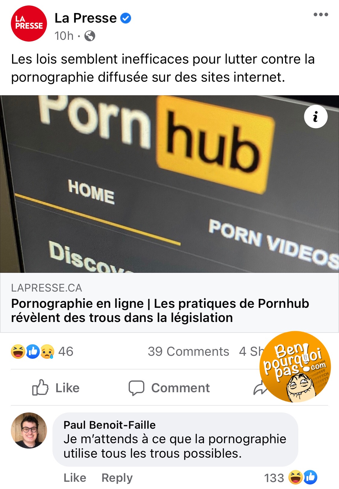 On s'attends à rien de moins de la part de Pornhub: ils utiliseront tous les trous