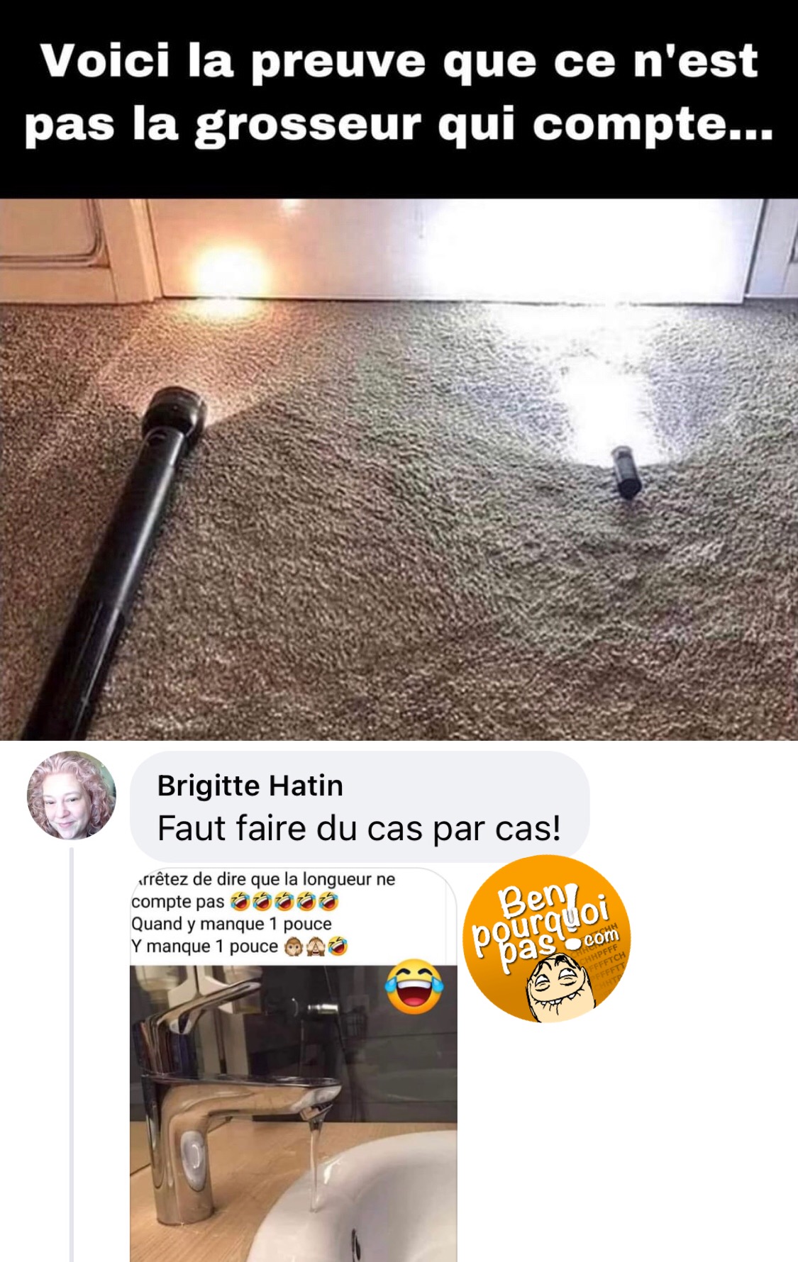 La taille ou la grosseur n'a pas d'importance... faut faire du cas par cas