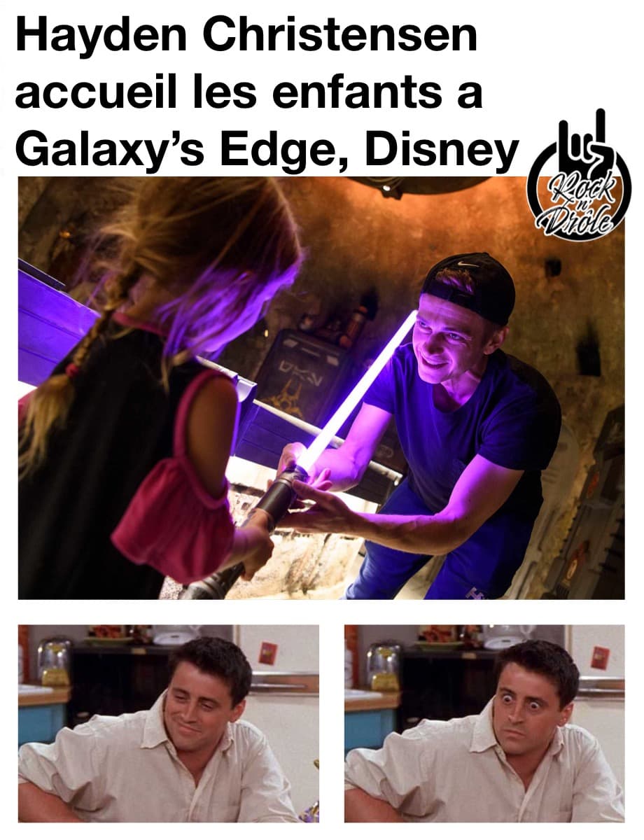 Hayden Christensen accueil les enfants a Galaxy's Edge, Disney... est-ce qu'on devraient être inquiets que Anakin accueil les enfants avec un sabre laser??