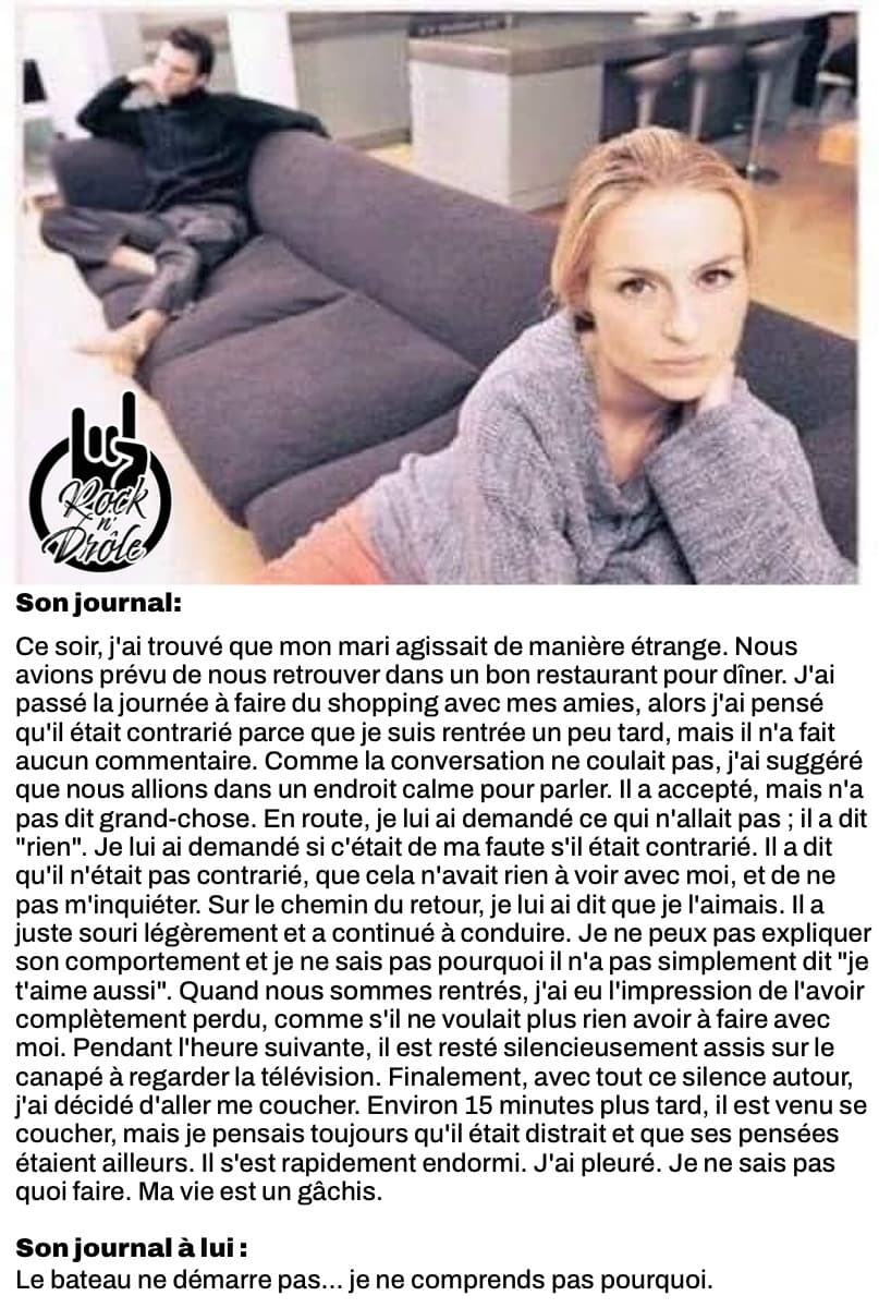 Le journal intime d'une femme, vs celui de l'homme