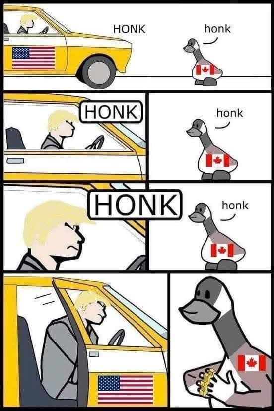 Quand les Américains poussent les Canadiens trop fort et pensent les intimider. Trump pense faire peur aux canadiens mais nous somme prêt à lui répondre et le remettre à sa place