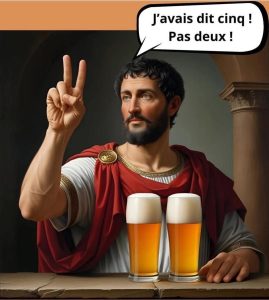 Quand tu commandes 5 bières à Rome... il indique 2 doigts mais cela signifie 5 en chiffre romain