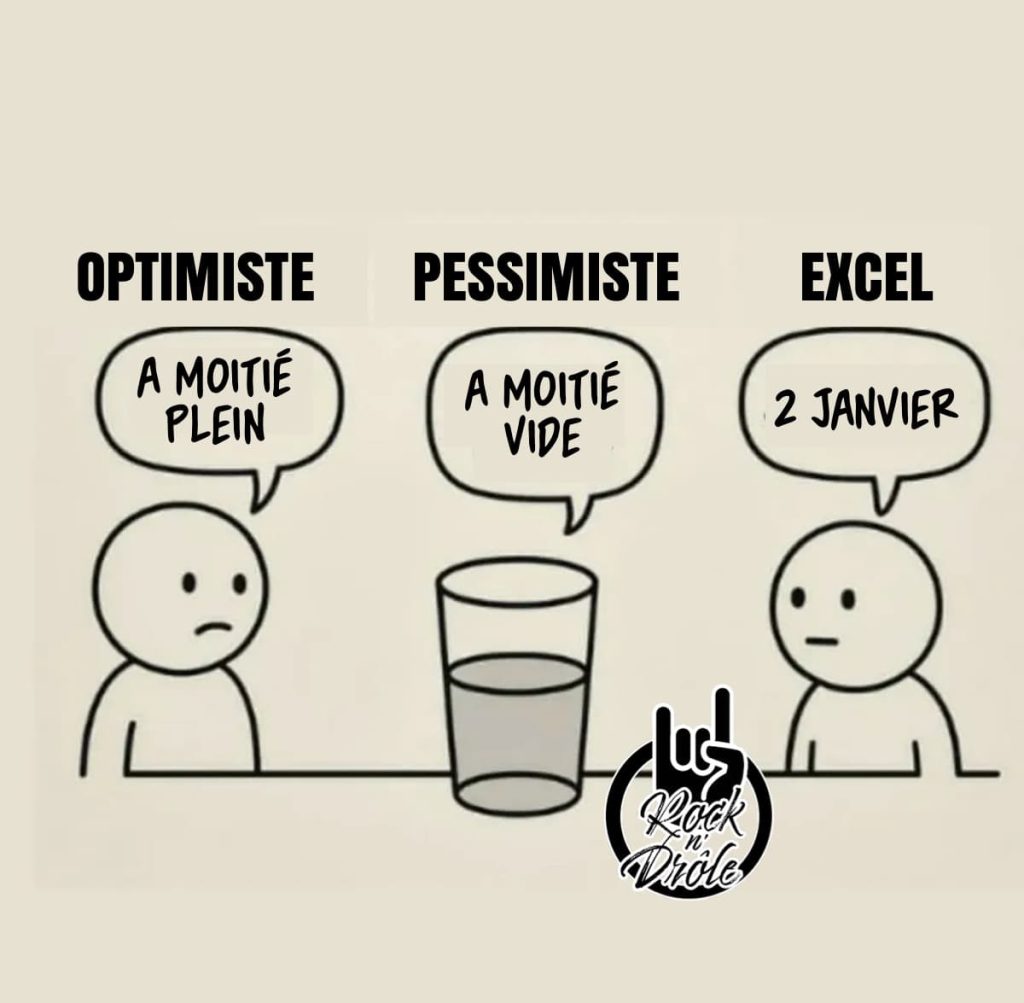 Microsoft Excel qui vit dans son propre monde... une blaque sur la façon dont Excel analyse les données parfois