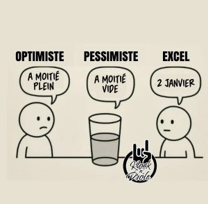 Microsoft Excel qui vit dans son propre monde... une blaque sur la façon dont Excel analyse les données parfois