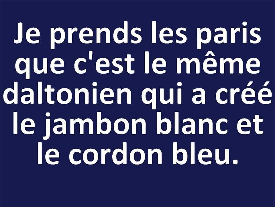 Quand un daltonien décide de nommer le jambon blanc et le cordon bleu
