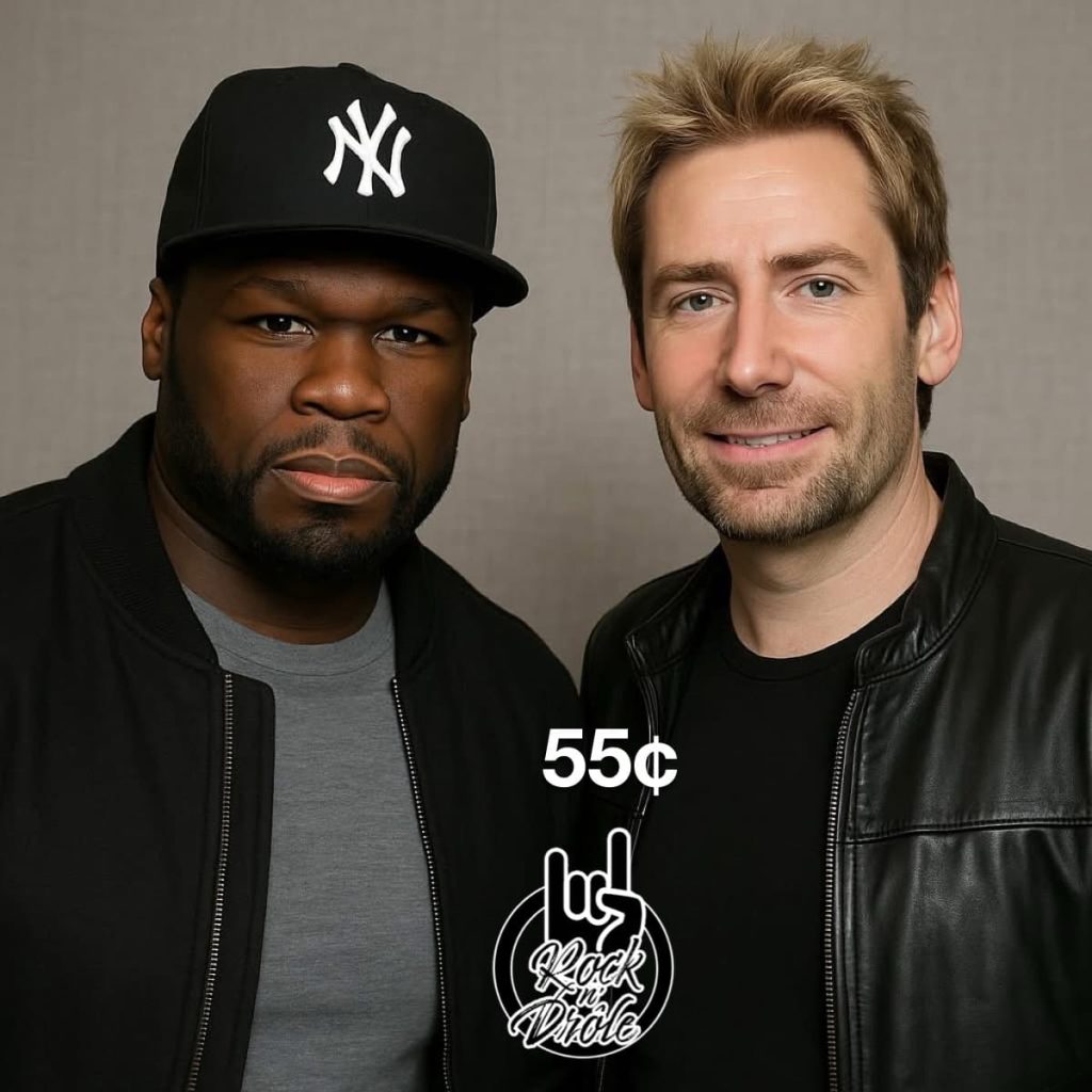 Simplement une photo de 50 Cent et Chad Kroeger de Nickelback... les deux ensemble fait 55 cent