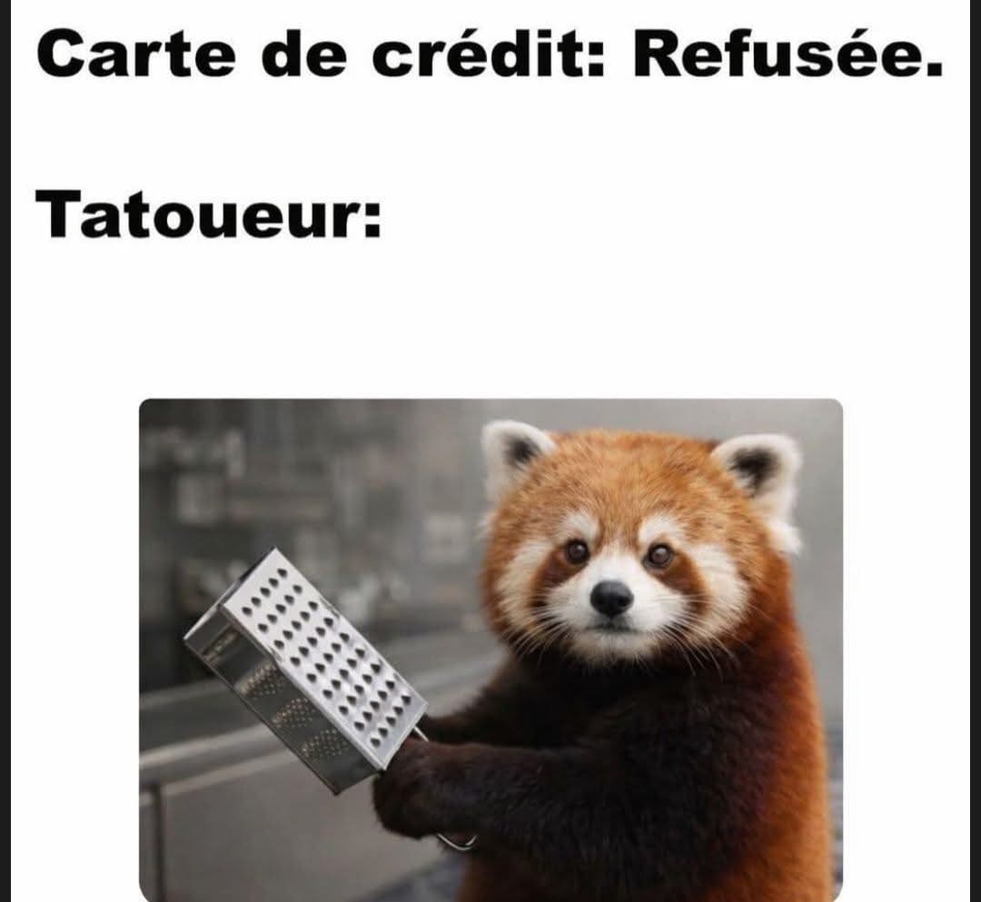 Lorsque ta carte de crédit est refusé chez le tatoueur