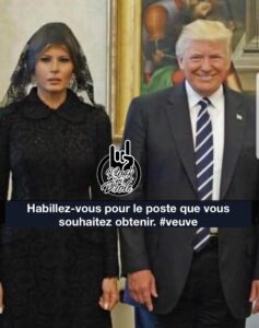 Habillez-vous pour le poste que vous souhaitez obtenir. Melania Trump Marche à côté de Donald Trump portant des vêtements qui font penser à ceux d’une veuve
