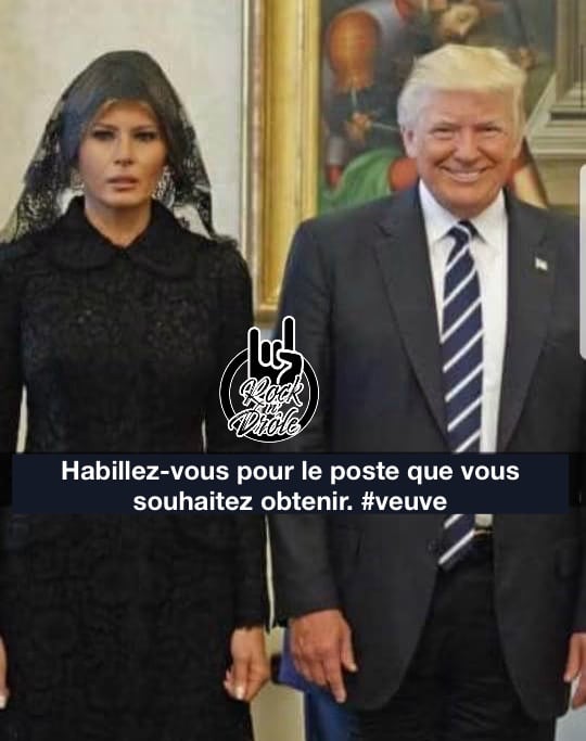 Habillez-vous pour le poste que vous souhaitez obtenir. Melania Trump Marche à côté de Donald Trump portant des vêtements qui font penser à ceux d’une veuve
