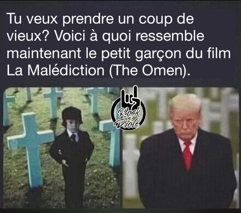 Tu veux prendre un coup de vieux? Voici à quoi ressemble maintenant le petit garçon du film La Malédiction (The Omen). C’est en fait une photo de Donald Trump