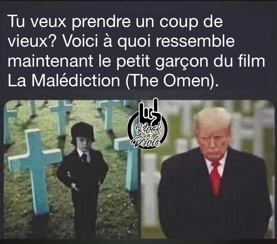 Tu veux prendre un coup de vieux? Voici à quoi ressemble maintenant le petit garçon du film La Malédiction (The Omen). C’est en fait une photo de Donald Trump