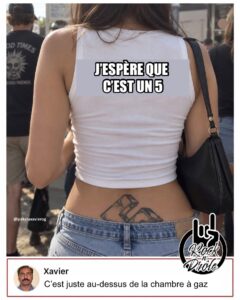 Cembke être un tatouage nazi: J’espère que c’est un 5 C’est juste au-dessus de la chambre à gaz