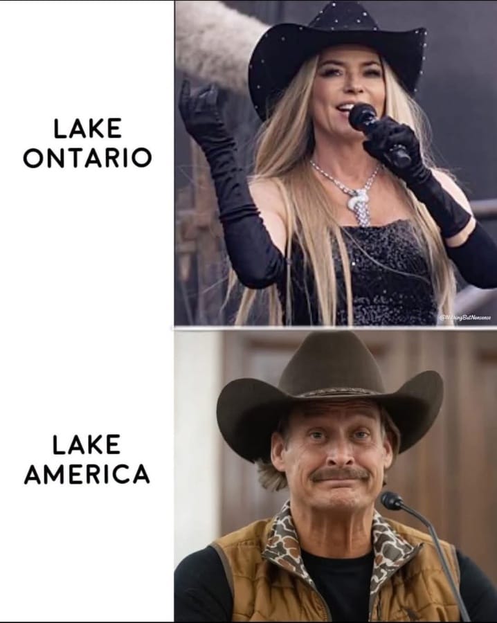 Lake Ontario: Shania Twain. Lake America: Kid Rock aka rock bottom